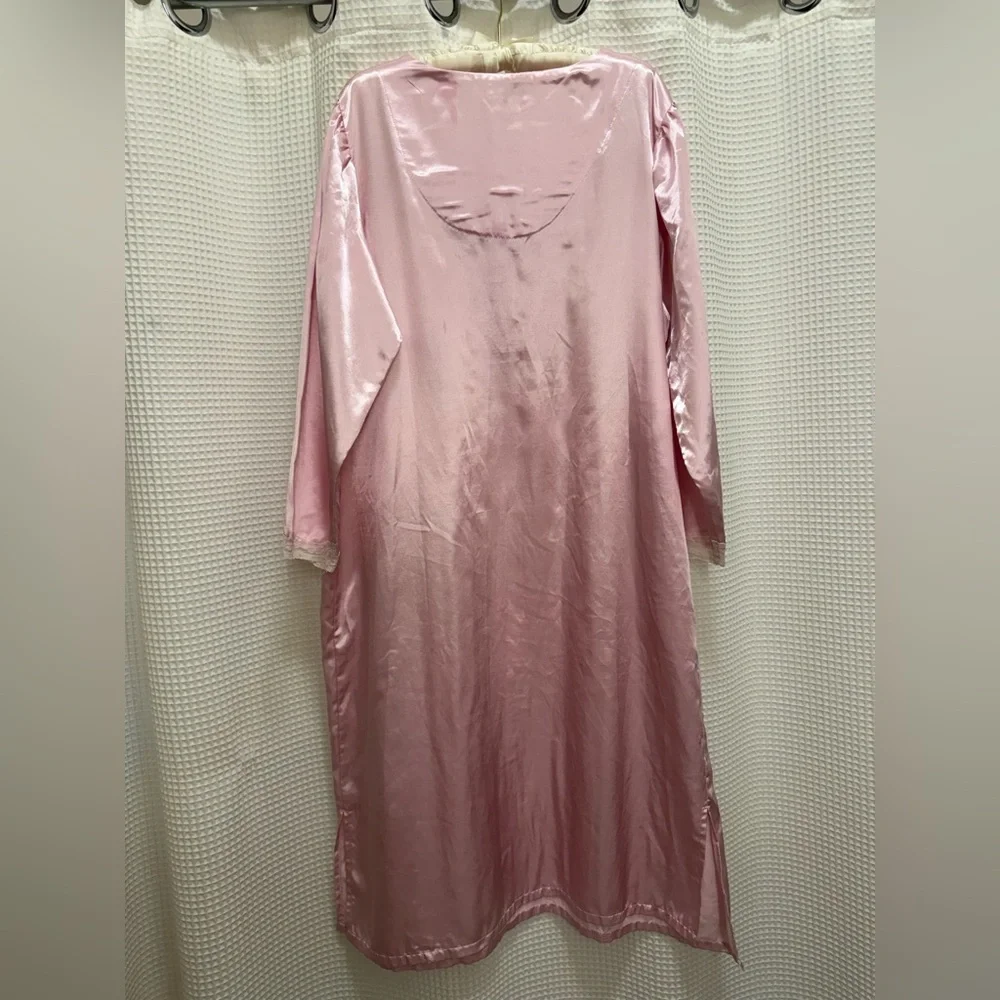 Vintage Anthony Richards Pink Satin Robe - 1X - Picture 6 of 6